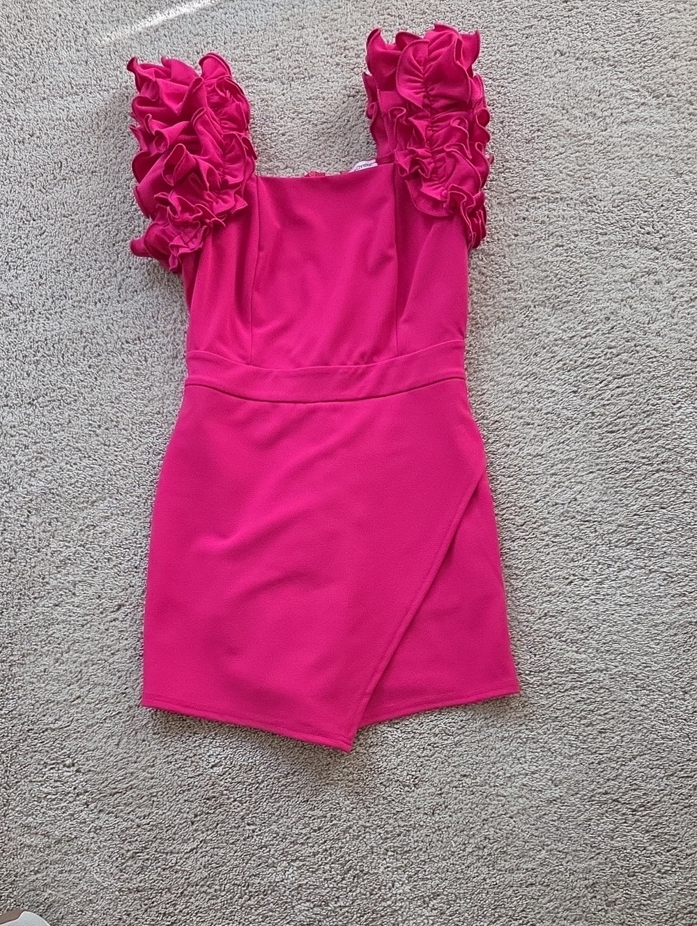 Fuchsia Ruffle-Sleeve Romper